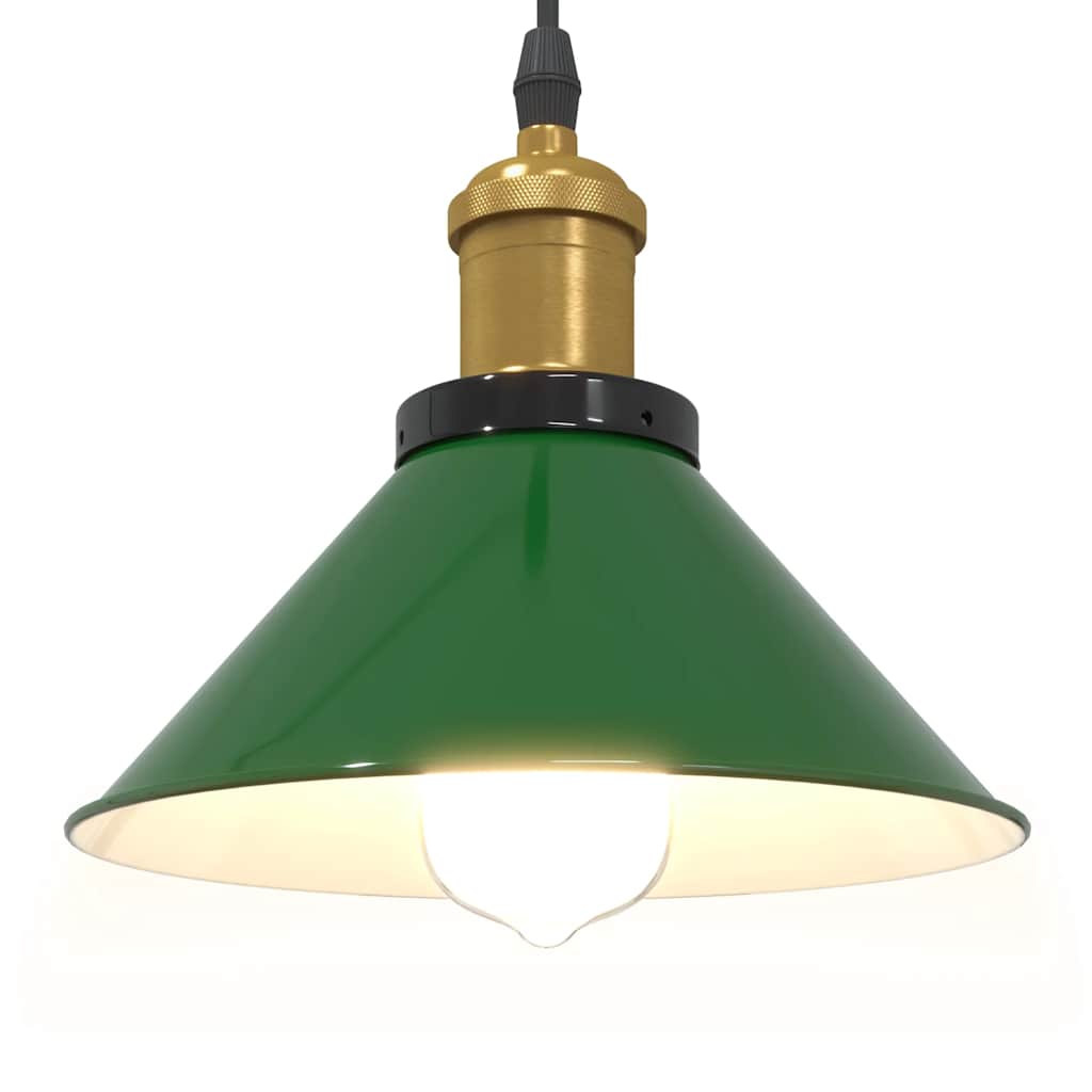 Pendellampe høydejusterbar E27 glans grønn Ø 22 cm metall