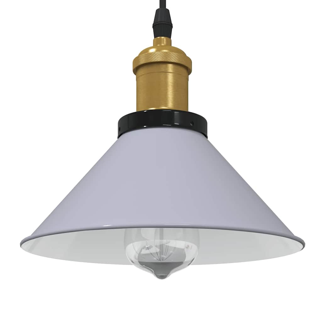 Pendellampe høydejusterbar E27 glans grå Ø 22 cm metall