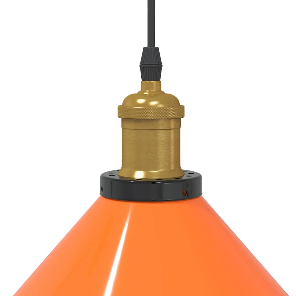 Pendellampe høydejusterbar E27 glans oransje Ø 22 cm metall