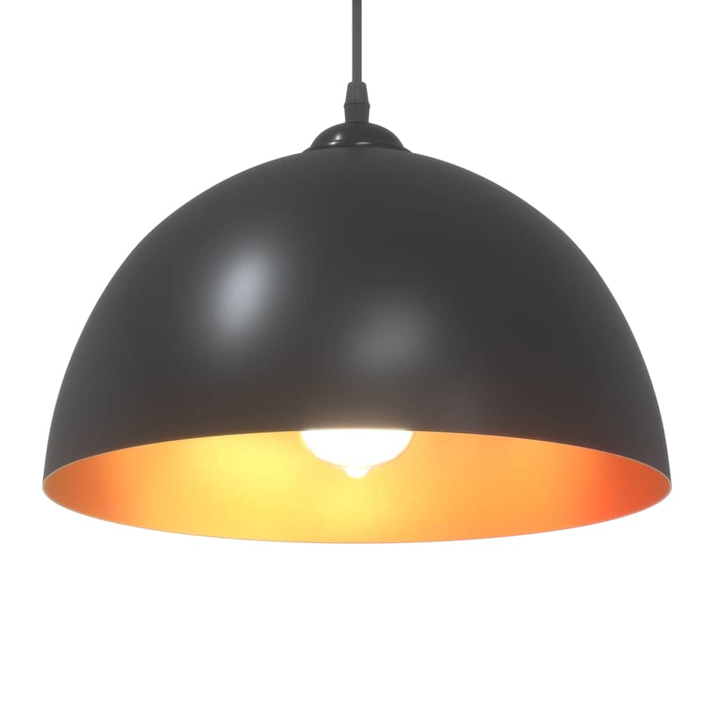 Pendellamper 2 stk høydejusterbar E27 svart Ø 30 cm metall