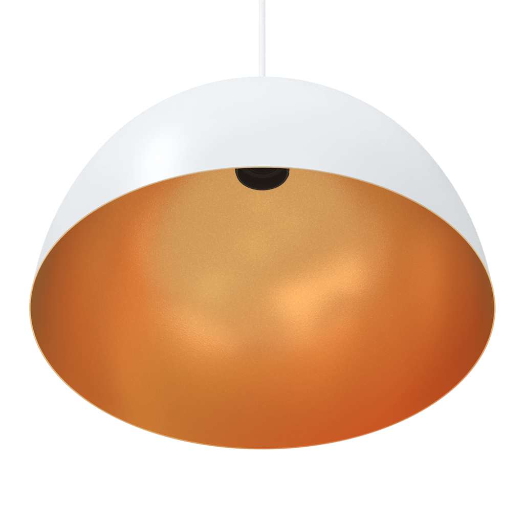 Pendellamper 2 stk høydejusterbar E27 hvit Ø 30 cm metall