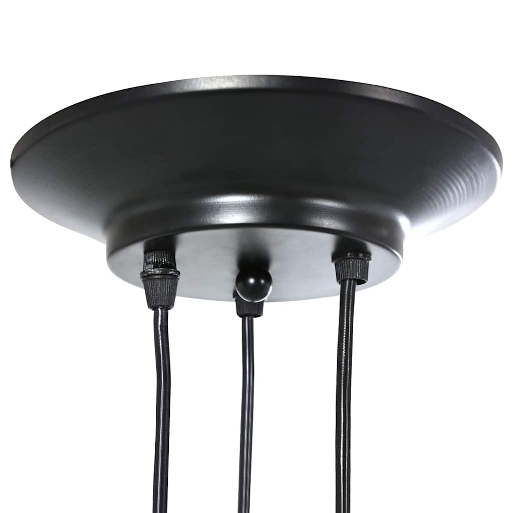 Pendellampe med 3 lampeholdere E27 svart metal