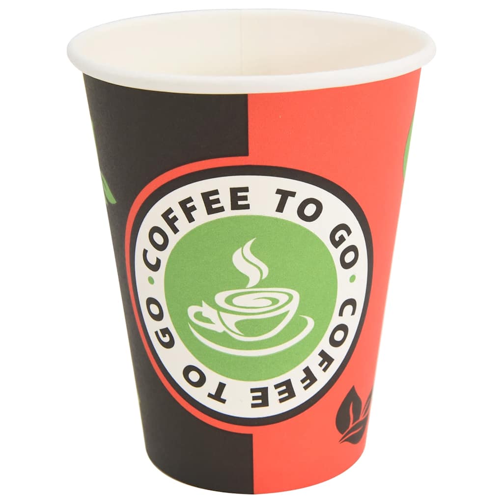 Papir kaffekopper 1000 stk 12oz 300 ml rød og svart