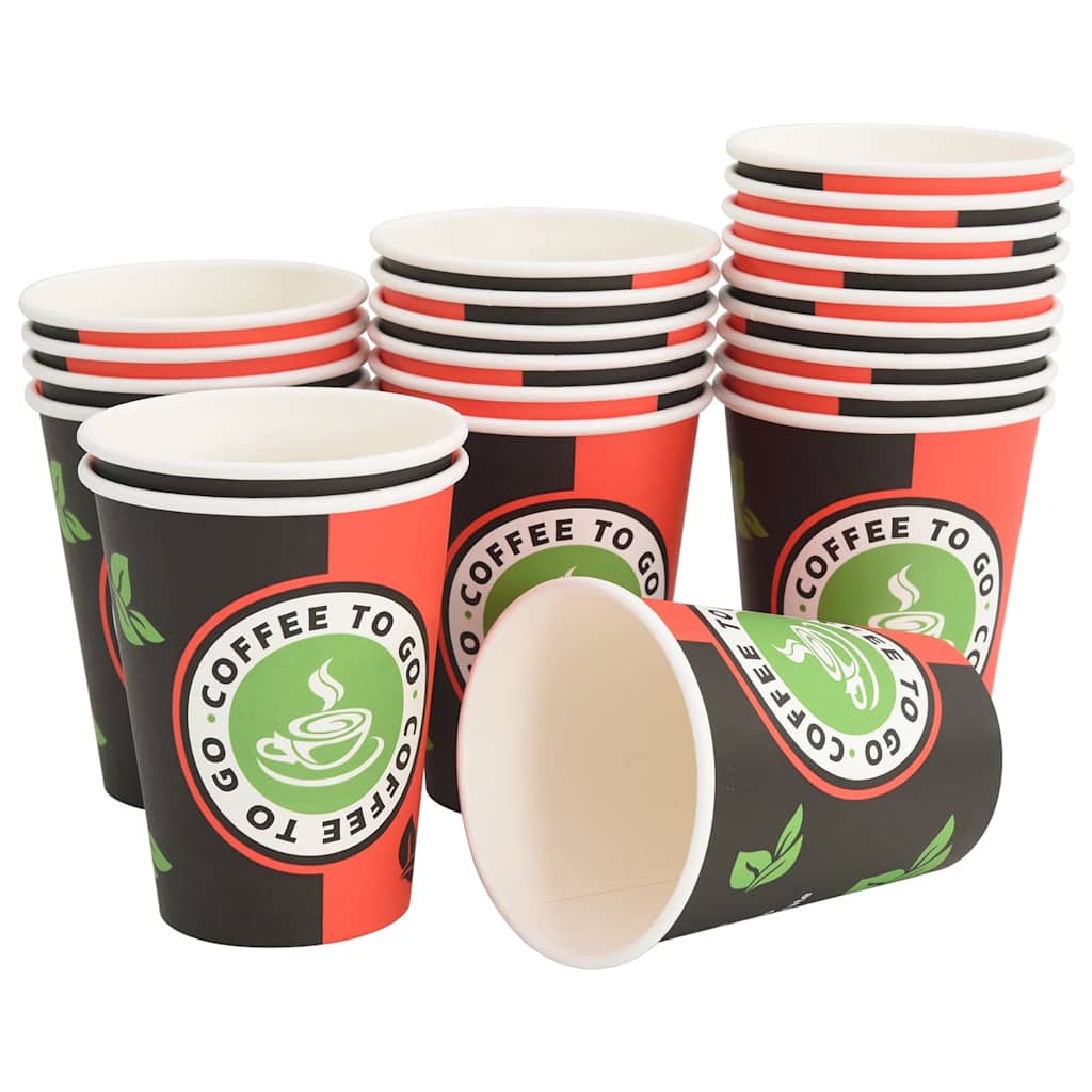 Papir kaffekopper 1000 stk 12oz 300 ml rød og svart