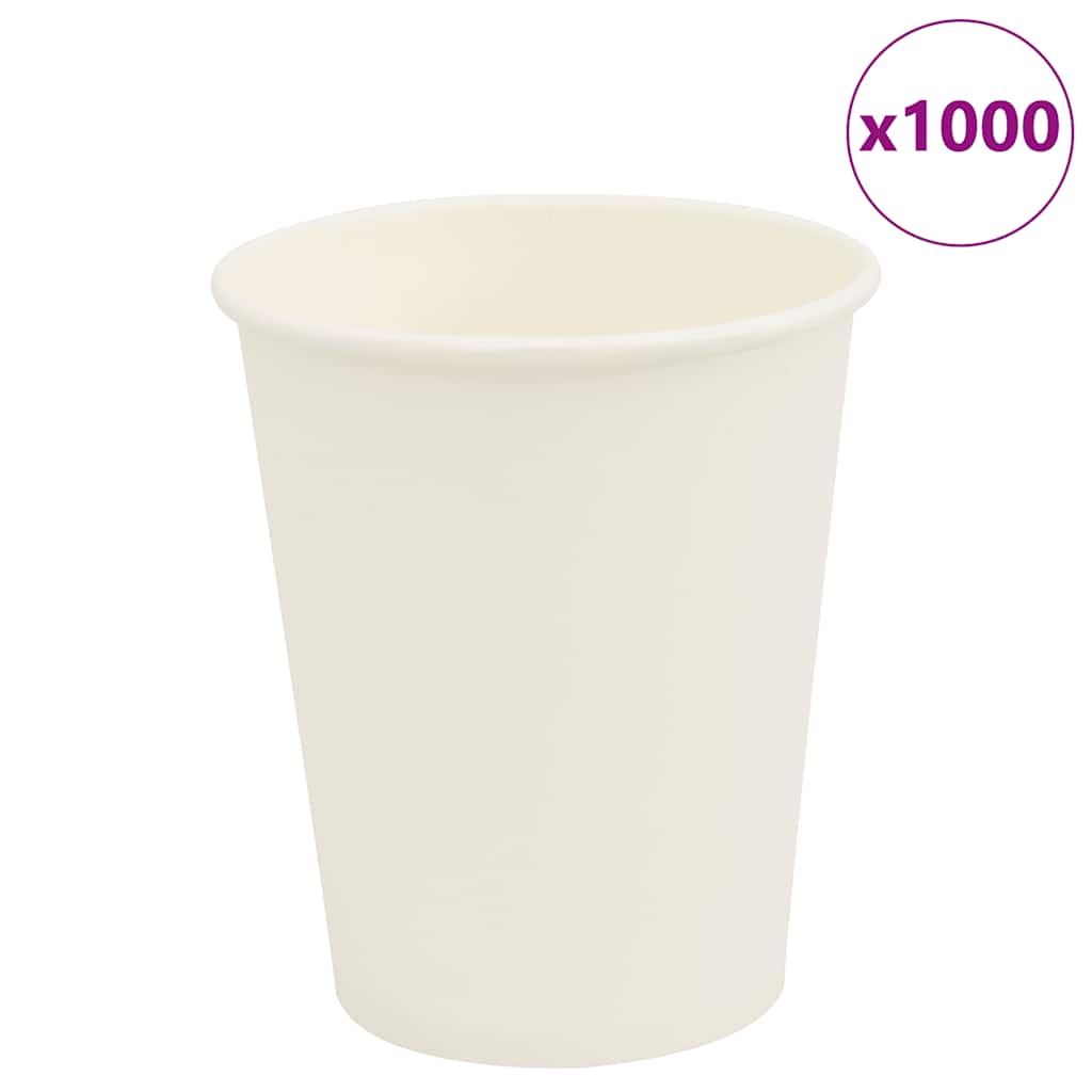 Papir kaffekopper 1000 stk 8oz 200 ml hvit