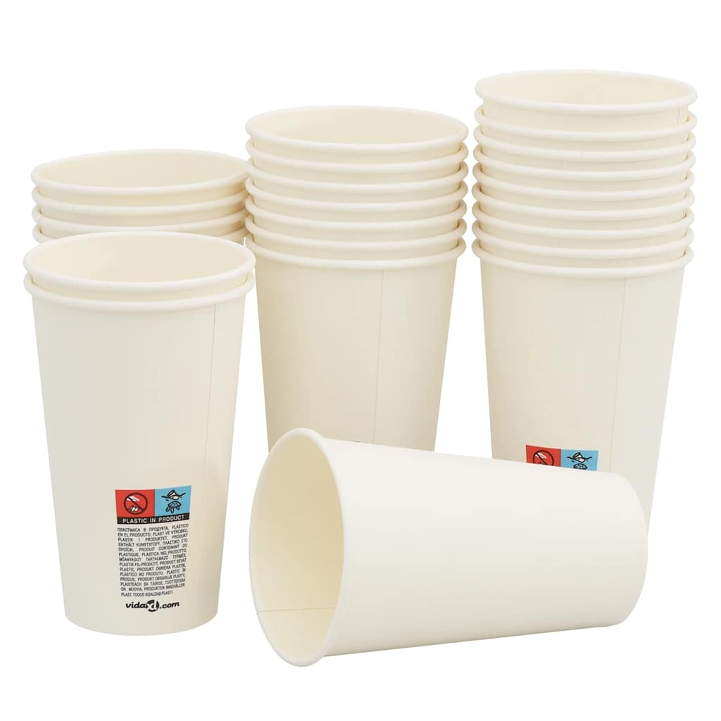 Papir kaffekopper 1000 stk 16oz 400 ml hvit