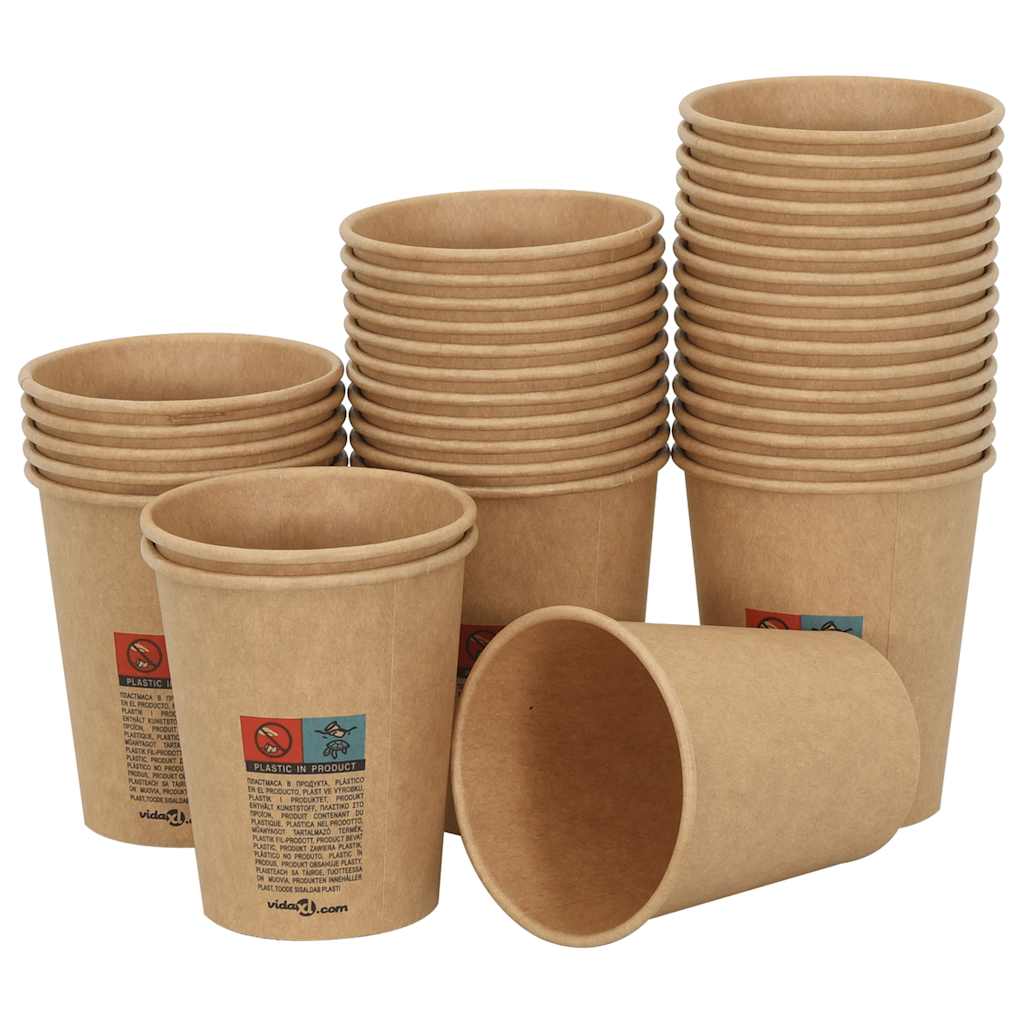Papir kaffekopper 1000 stk 8oz 200 ml brun