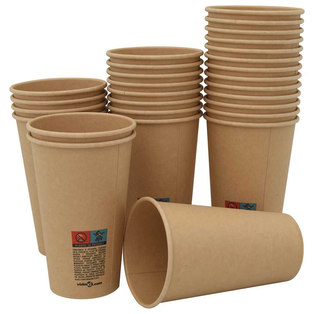 Papir kaffekopper 1000 stk 16oz 400 ml brun