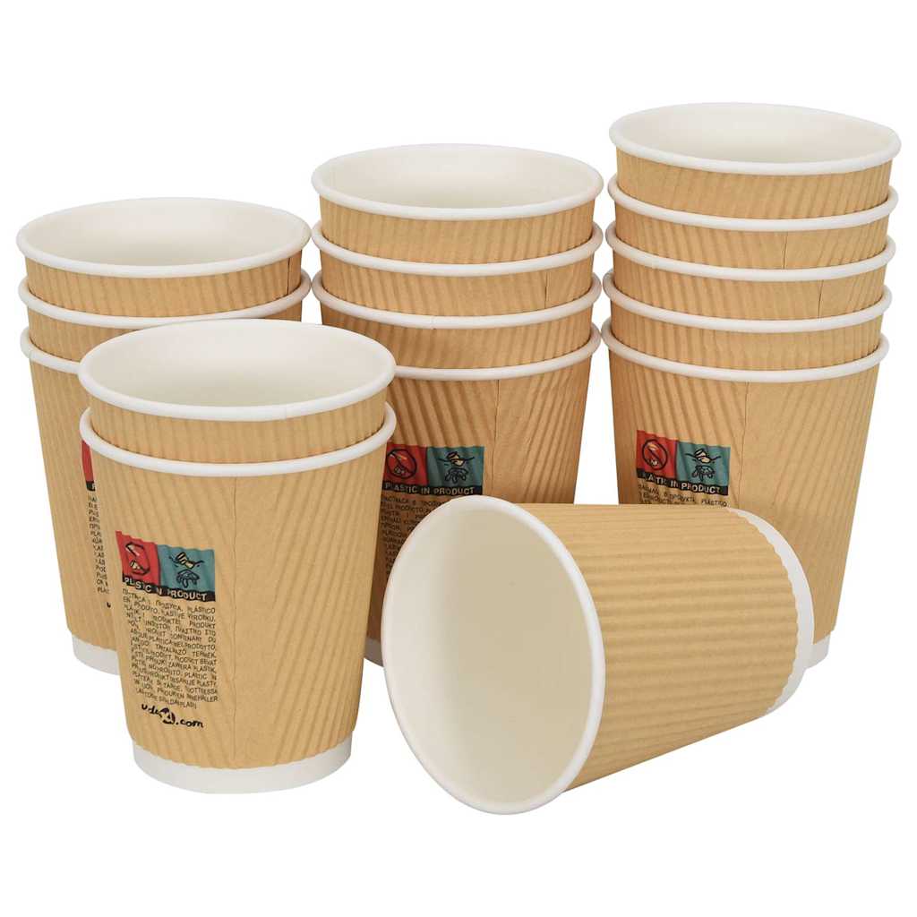 Papir kaffekopper 500 stk 8oz 200 ml brun vidaXL