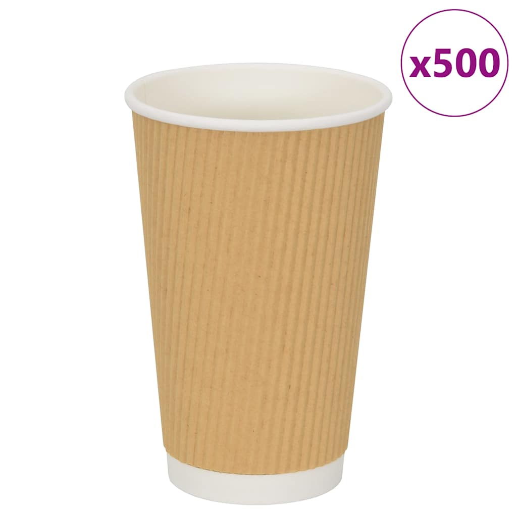 Papir kaffekopper 500 stk 16oz 400 ml brun