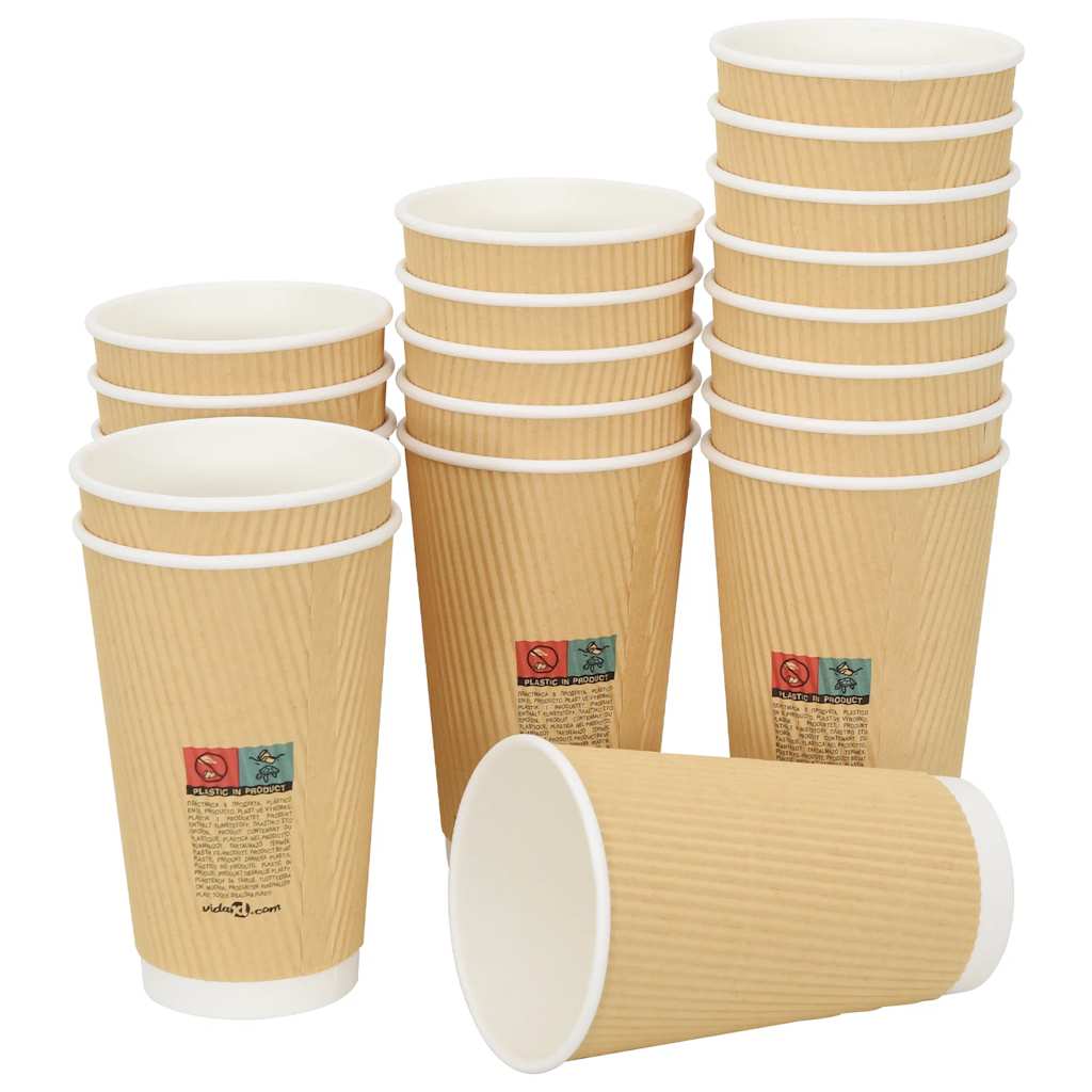 Papir kaffekopper 500 stk 16oz 400 ml brun