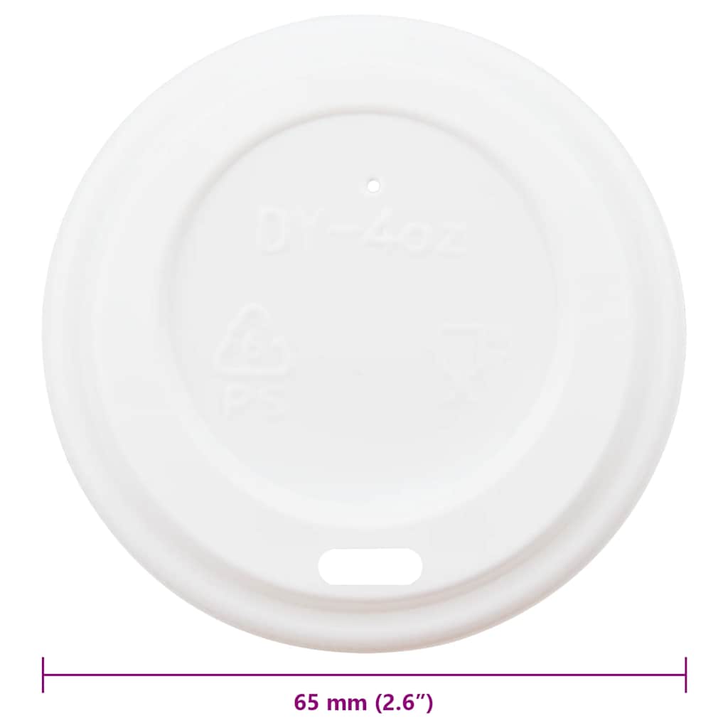 Papir kaffekopp lokk Ø60 mm 4oz 1000 stk hvit plast