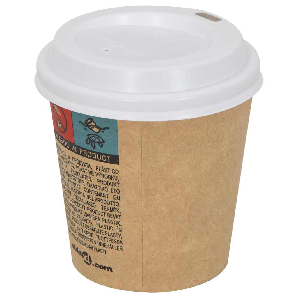 Papir kaffekopp lokk Ø60 mm 4oz 1000 stk hvit plast