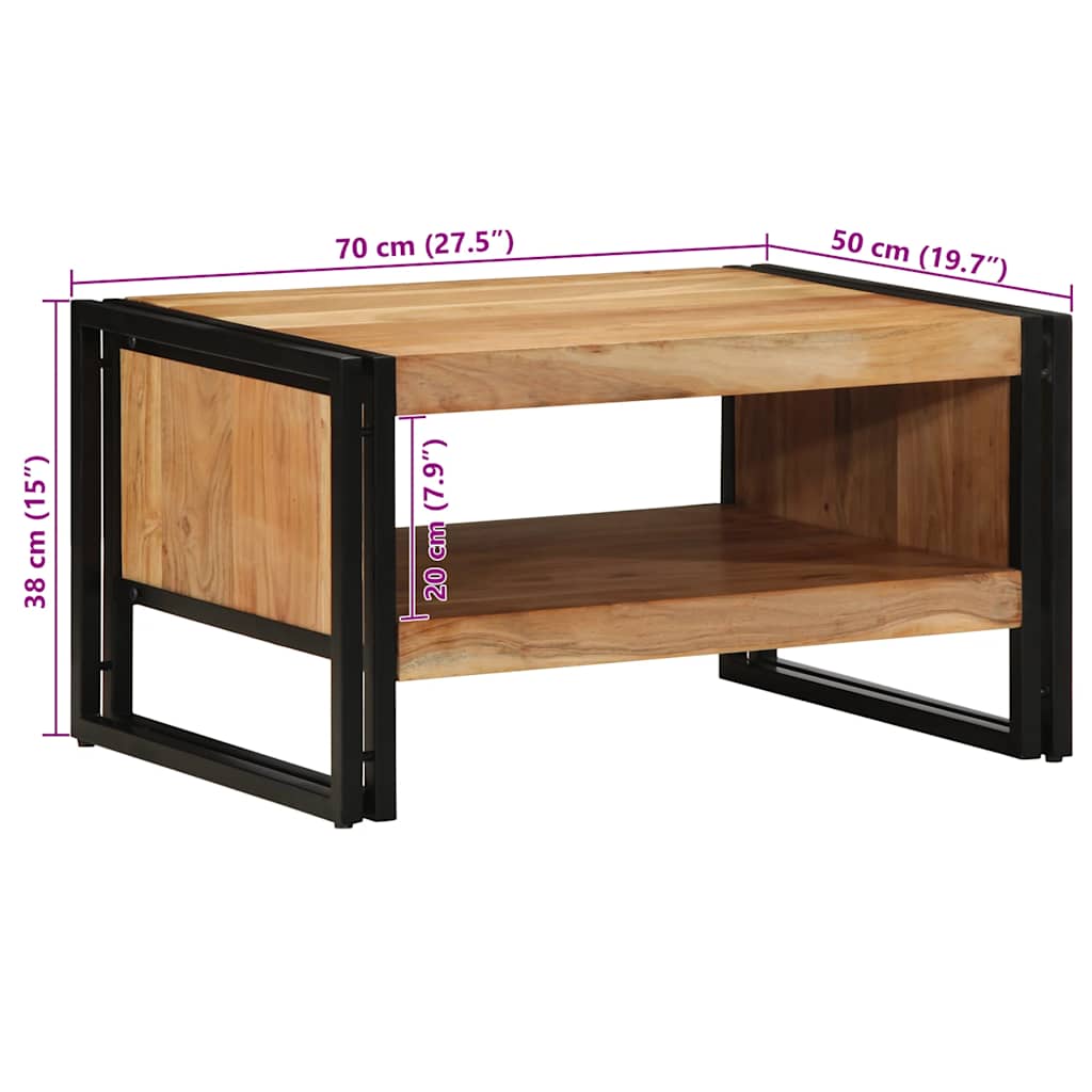 Salongbord 70x50x38 cm heltre akasie vidaXL