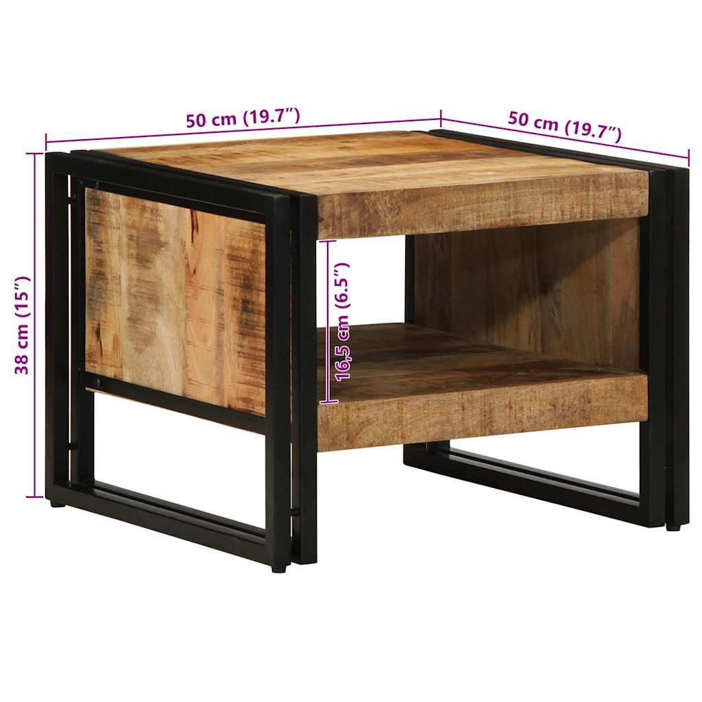 Salongbord 50x50x38 cm grovt heltre mangotre vidaXL