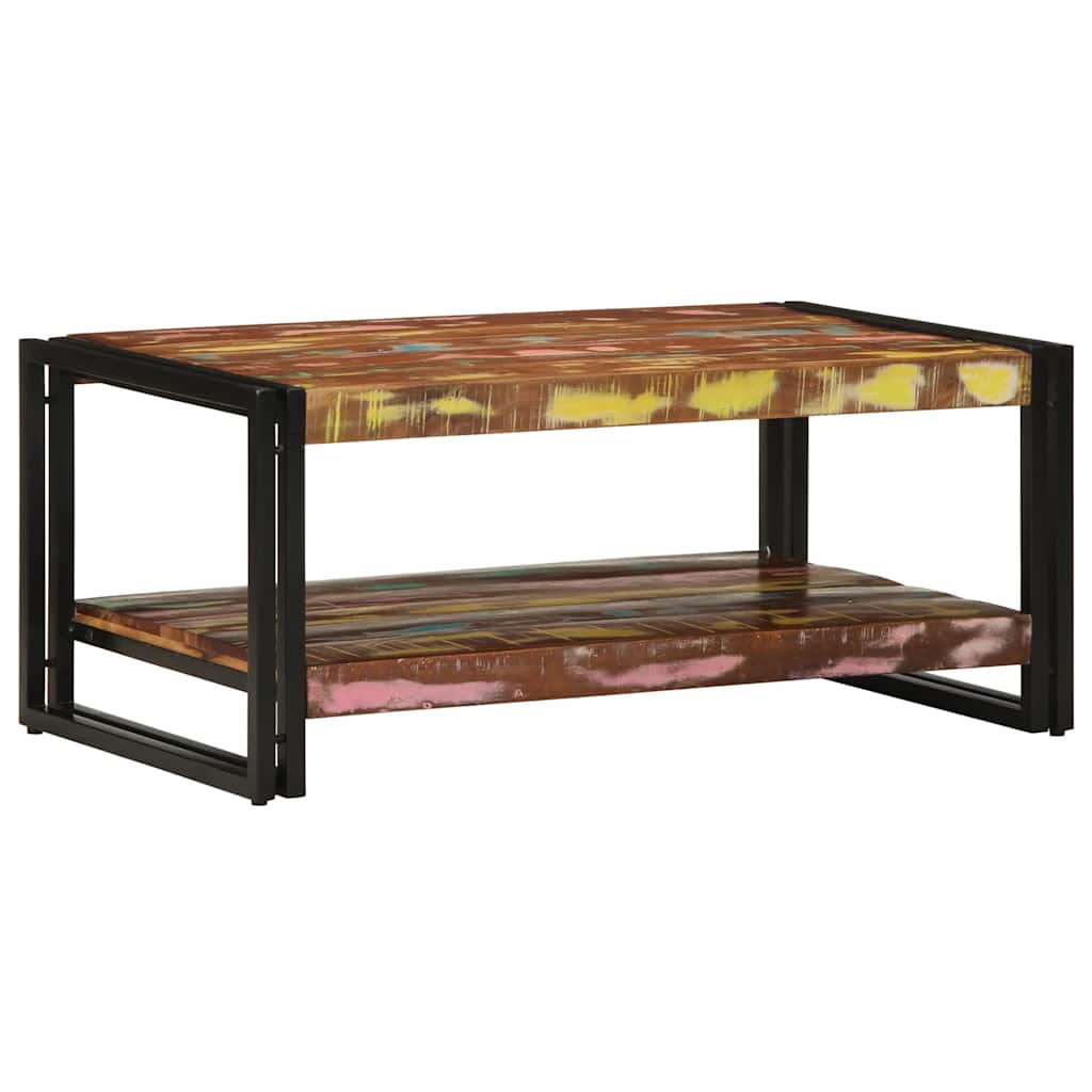 Salongbord flerfarget 90x50x38 cm gjenvunnet heltre