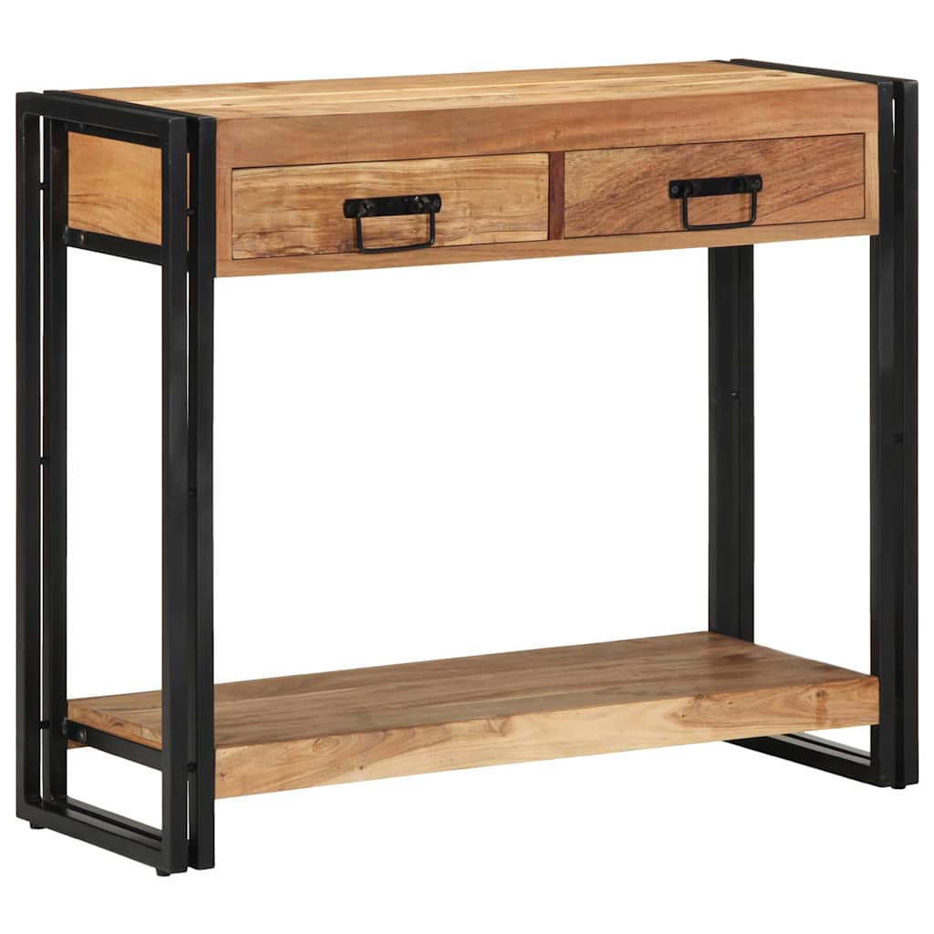 Konsollbord med skuff Brun 90 x 33 x 75 cm Solid akasietre