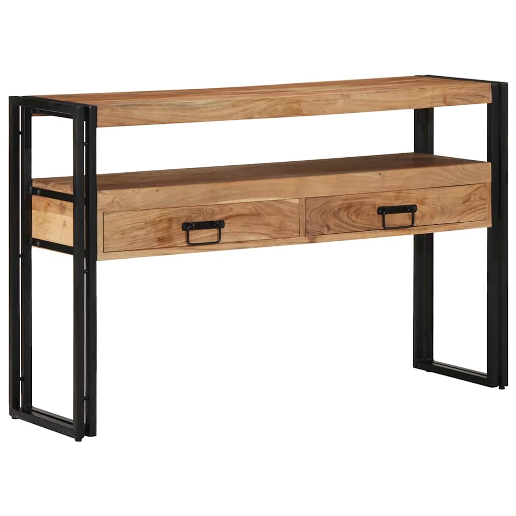 Konsollbord med skuff Brun 120 x 33 x 75 cm Solid akasietre