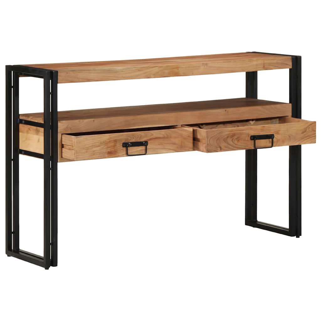 Konsollbord med skuff Brun 120 x 33 x 75 cm Solid akasietre