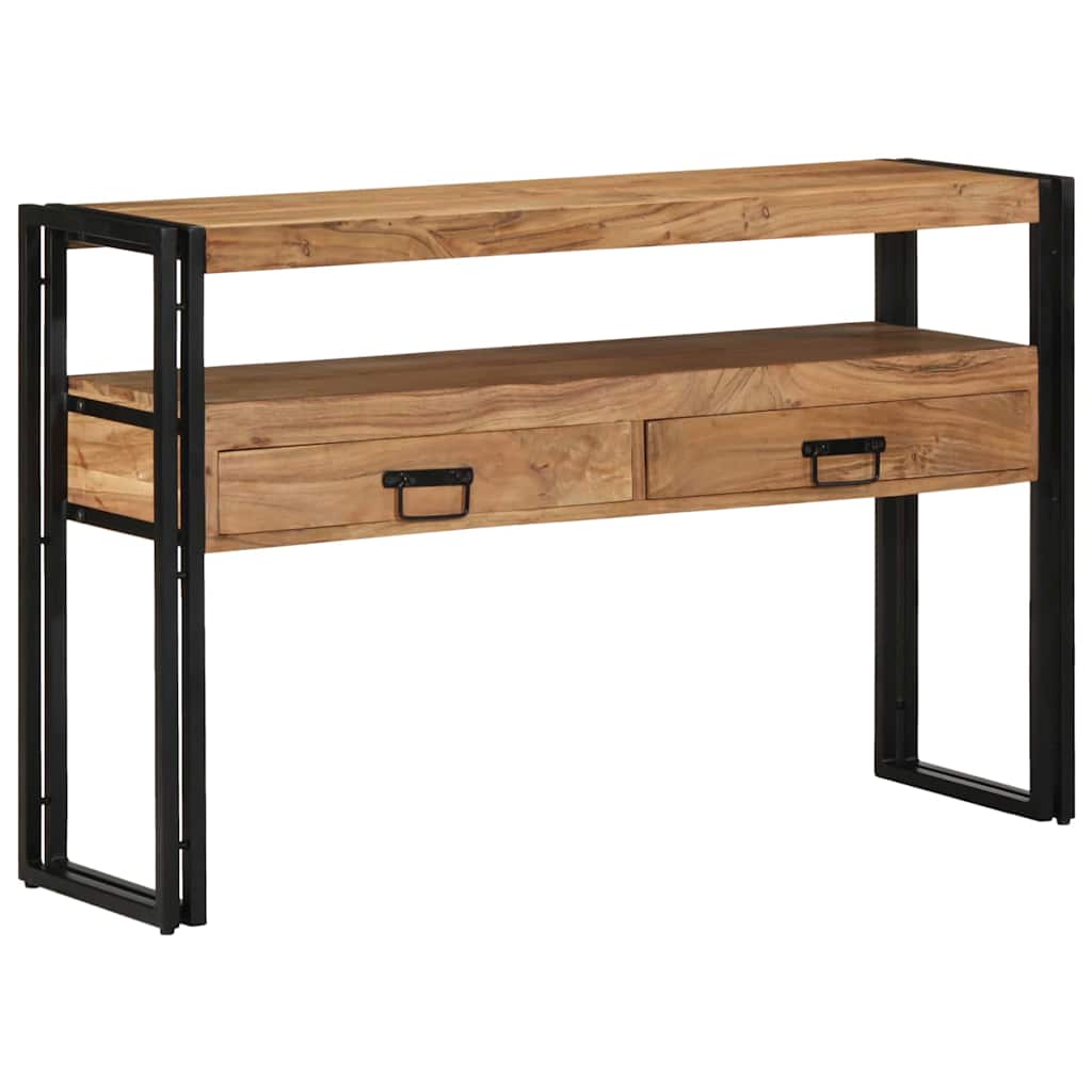 Konsollbord med skuff Brun 120 x 33 x 75 cm Solid akasietre