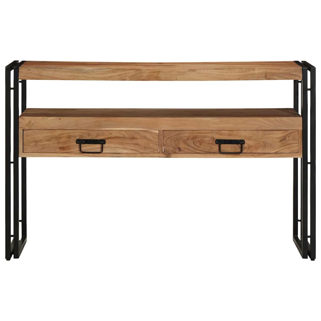 Konsollbord med skuff Brun 120 x 33 x 75 cm Solid akasietre