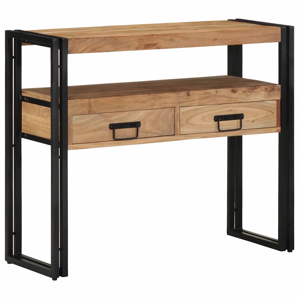 Konsollbord med skuff Brun 90 x 33 x 75 cm Solid akasietre