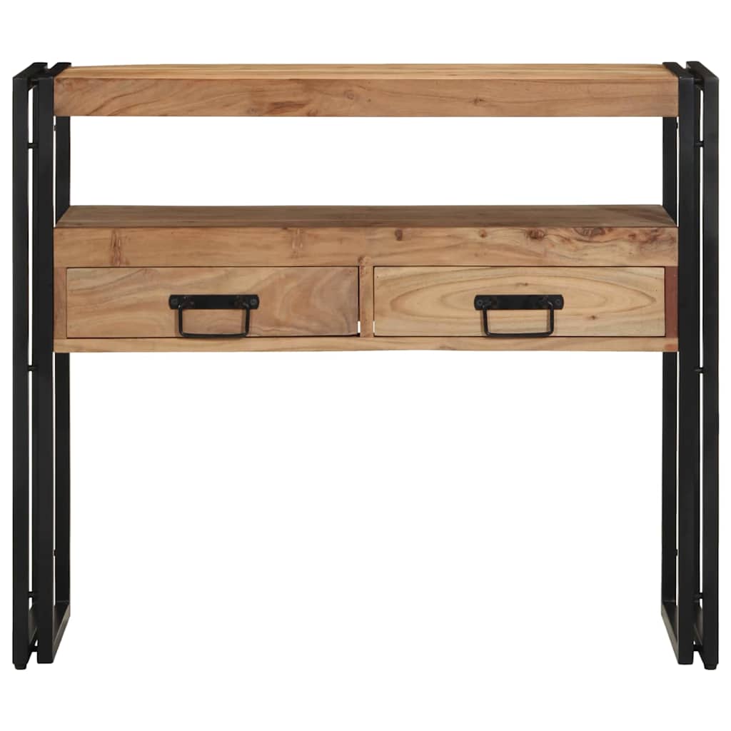 Konsollbord med skuff Brun 90 x 33 x 75 cm Solid akasietre