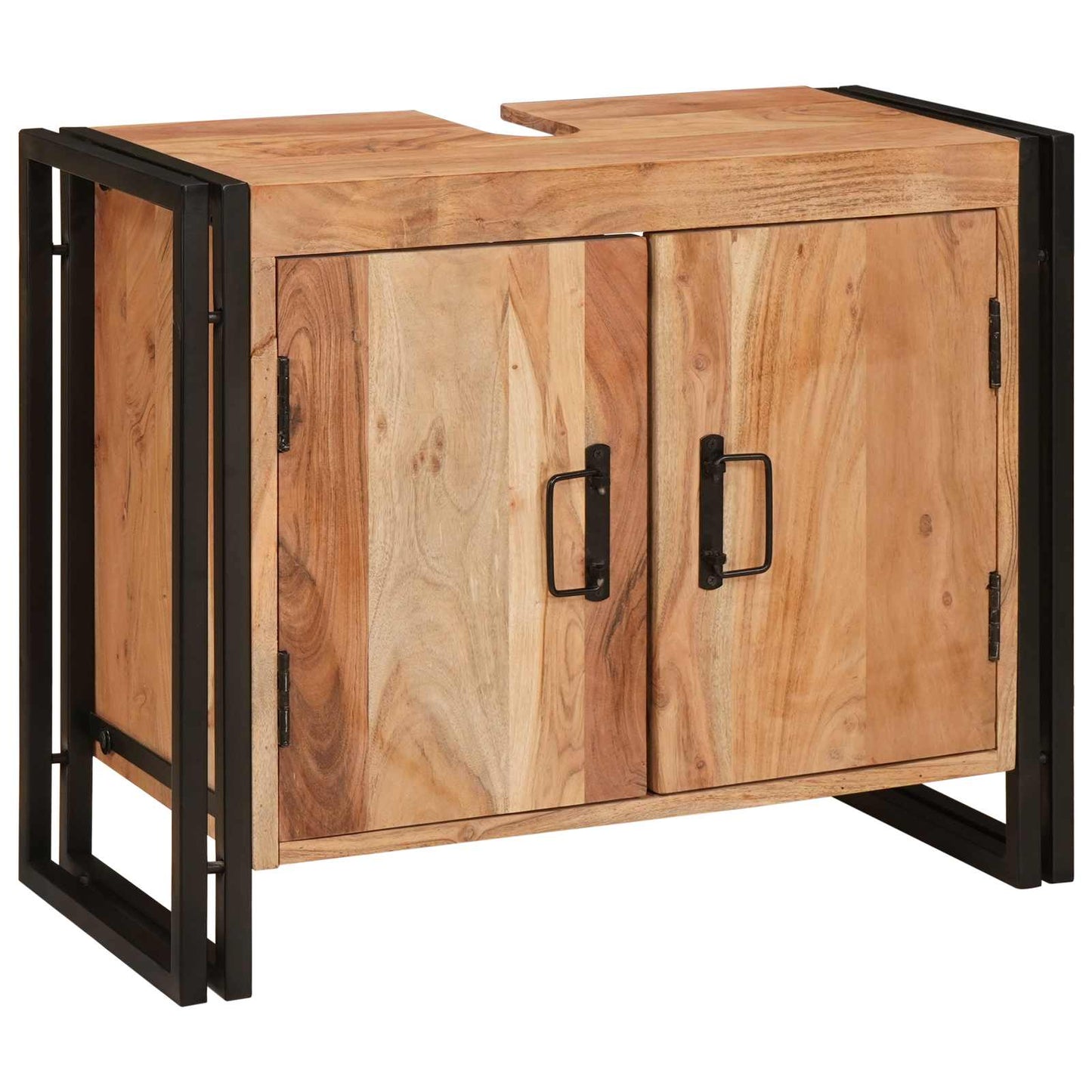 Vaskeskap med hylle Brun 71 x 33 x 58 cm Solid akasietre