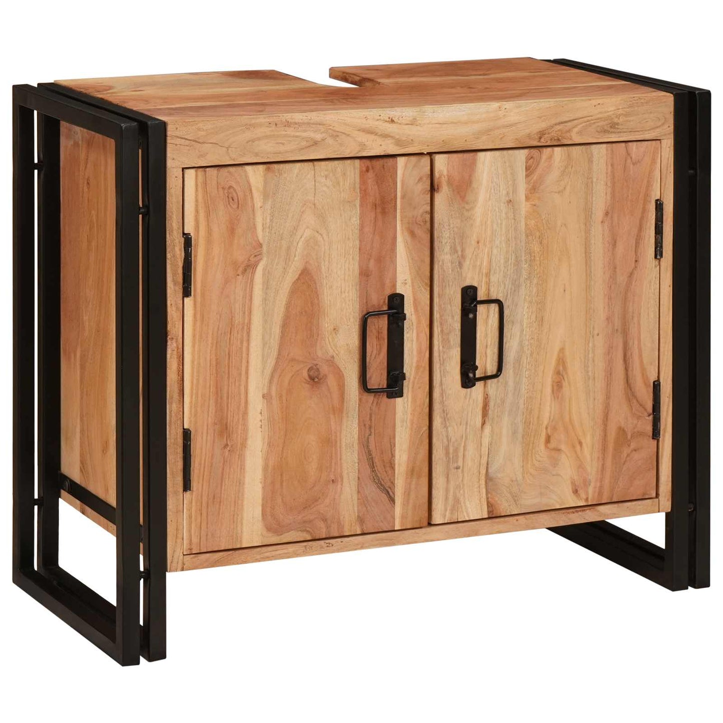 Vaskeskap med hylle Brun 71 x 33 x 58 cm Solid akasietre