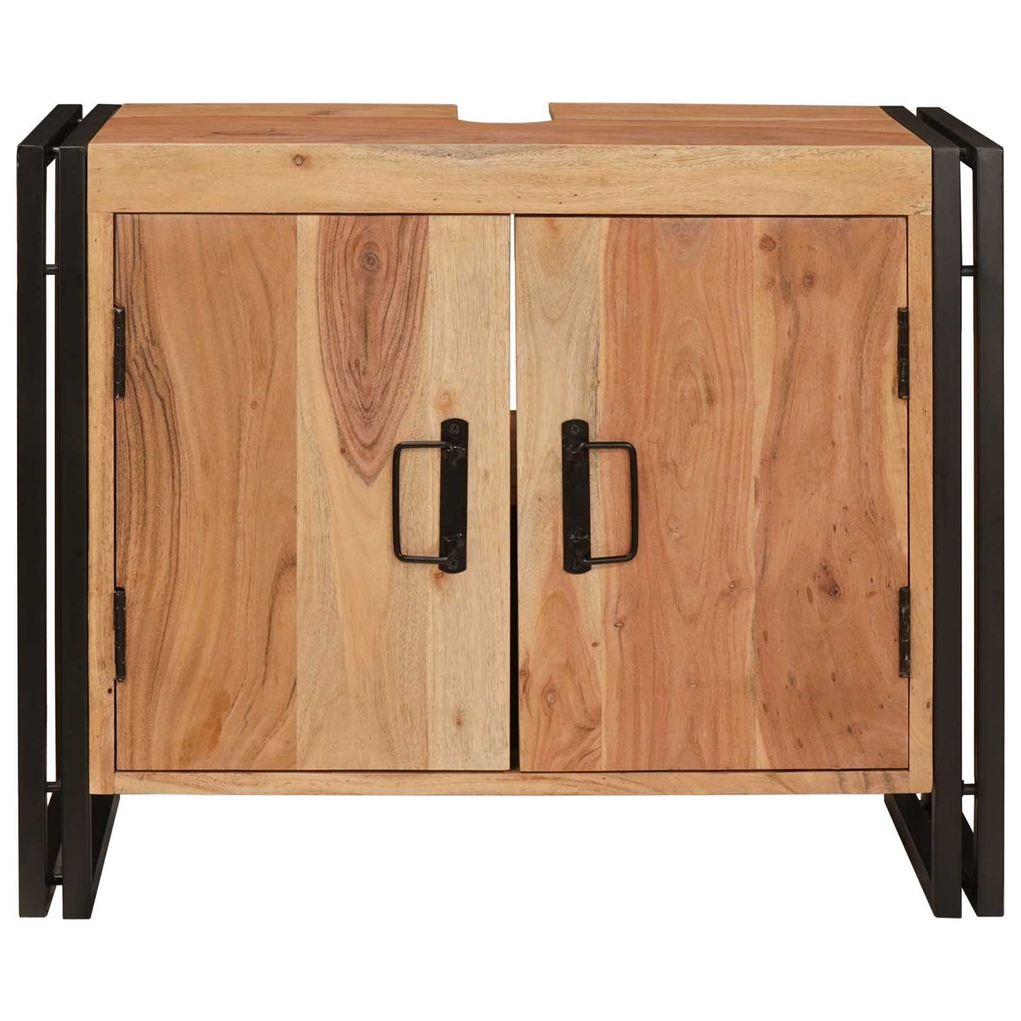 Vaskeskap med hylle Brun 71 x 33 x 58 cm Solid akasietre