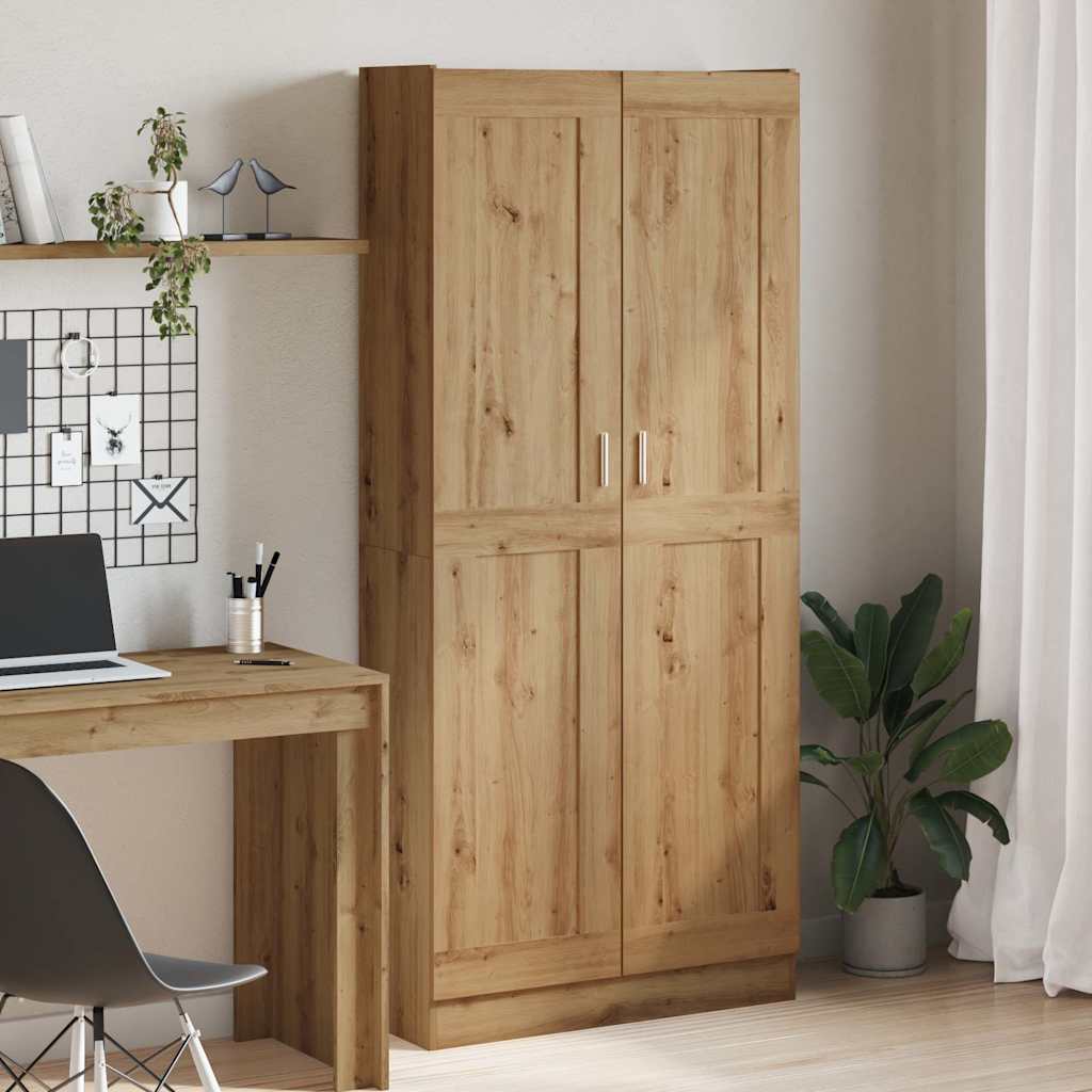 Highboard artisan eik 82,5x30,5x185 cm konstruert tre