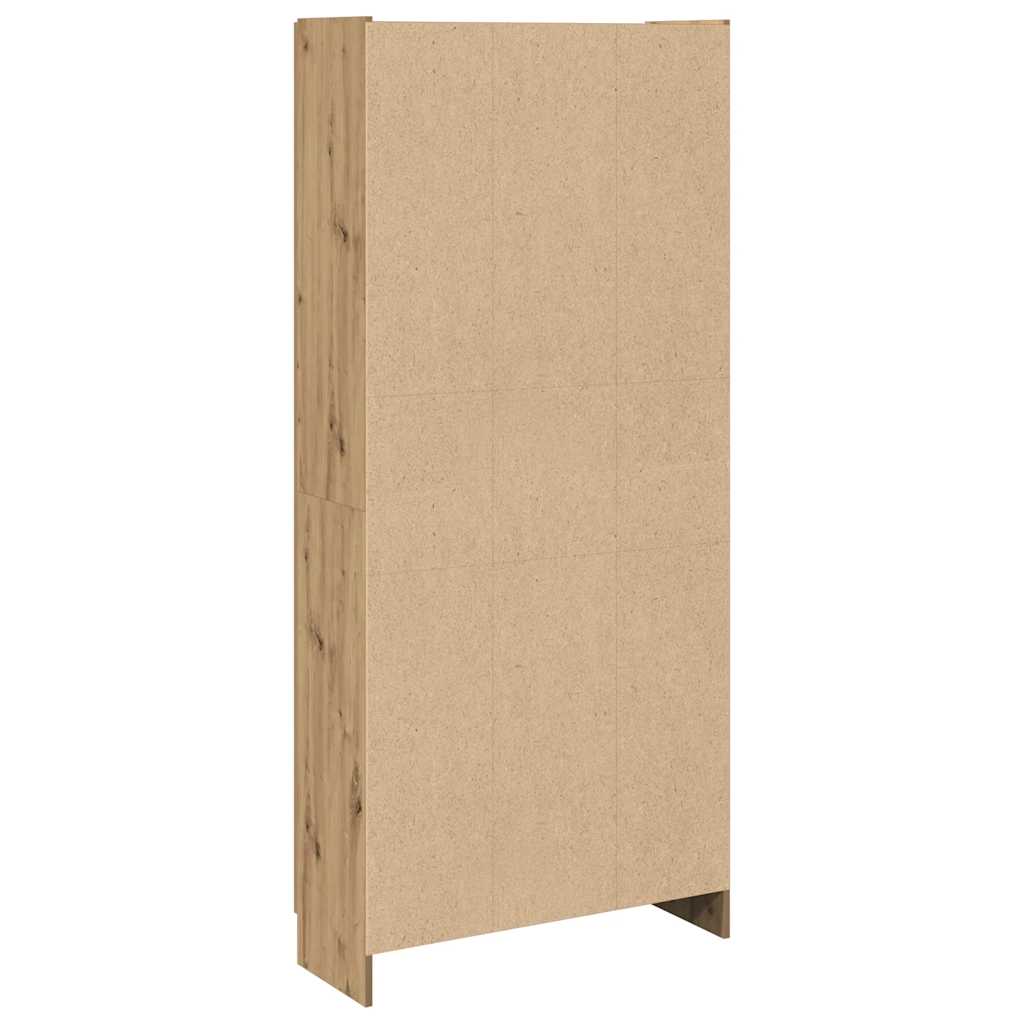 Highboard artisan eik 82,5x30,5x185 cm konstruert tre