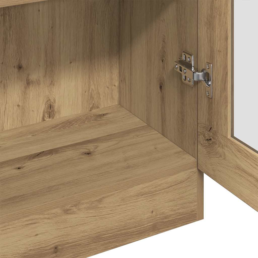 Highboard artisan eik 82,5x30,5x185 cm konstruert tre