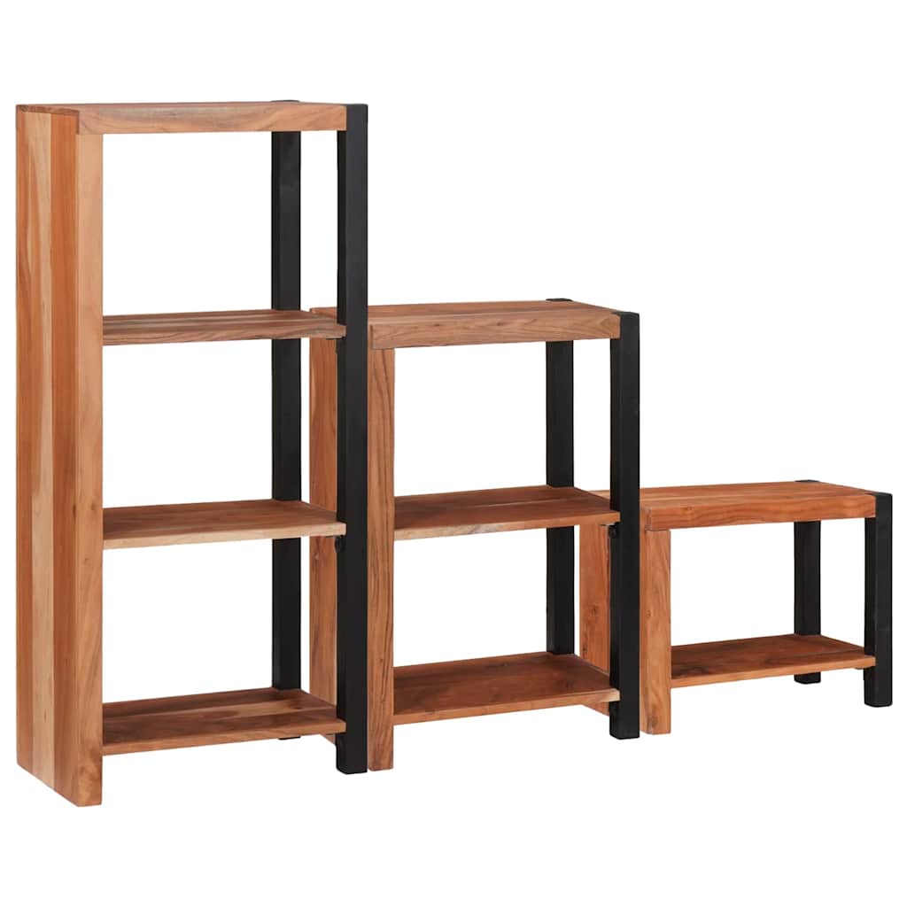 Bokhylle 3 pcs Brun 50 x 30 x 110 cm Solid akasietre