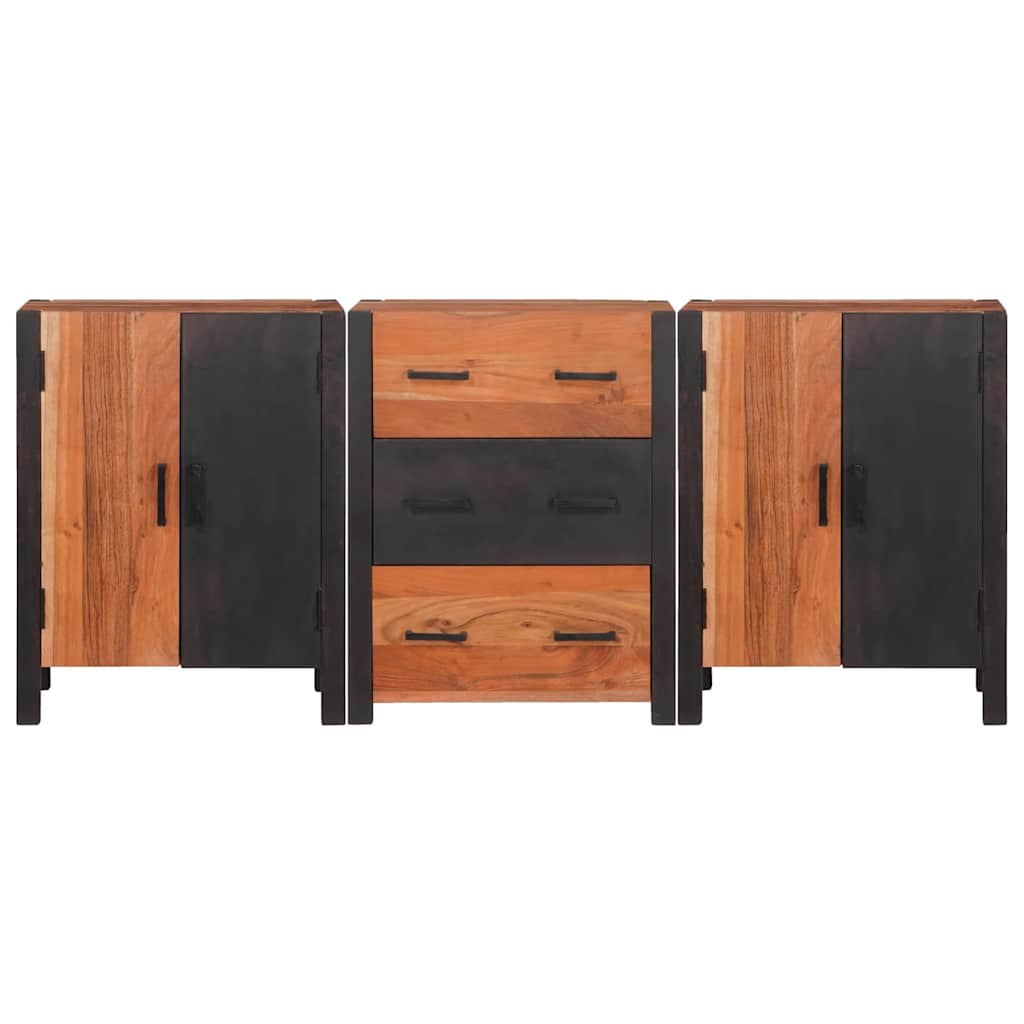 Serviesskap 3 pcs Brun 55 x 30 x 75 cm Solid akasietre
