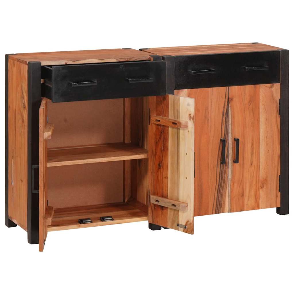 Serviesskap 2 pcs Brun 110 x 30 x 75 cm Solid akasietre