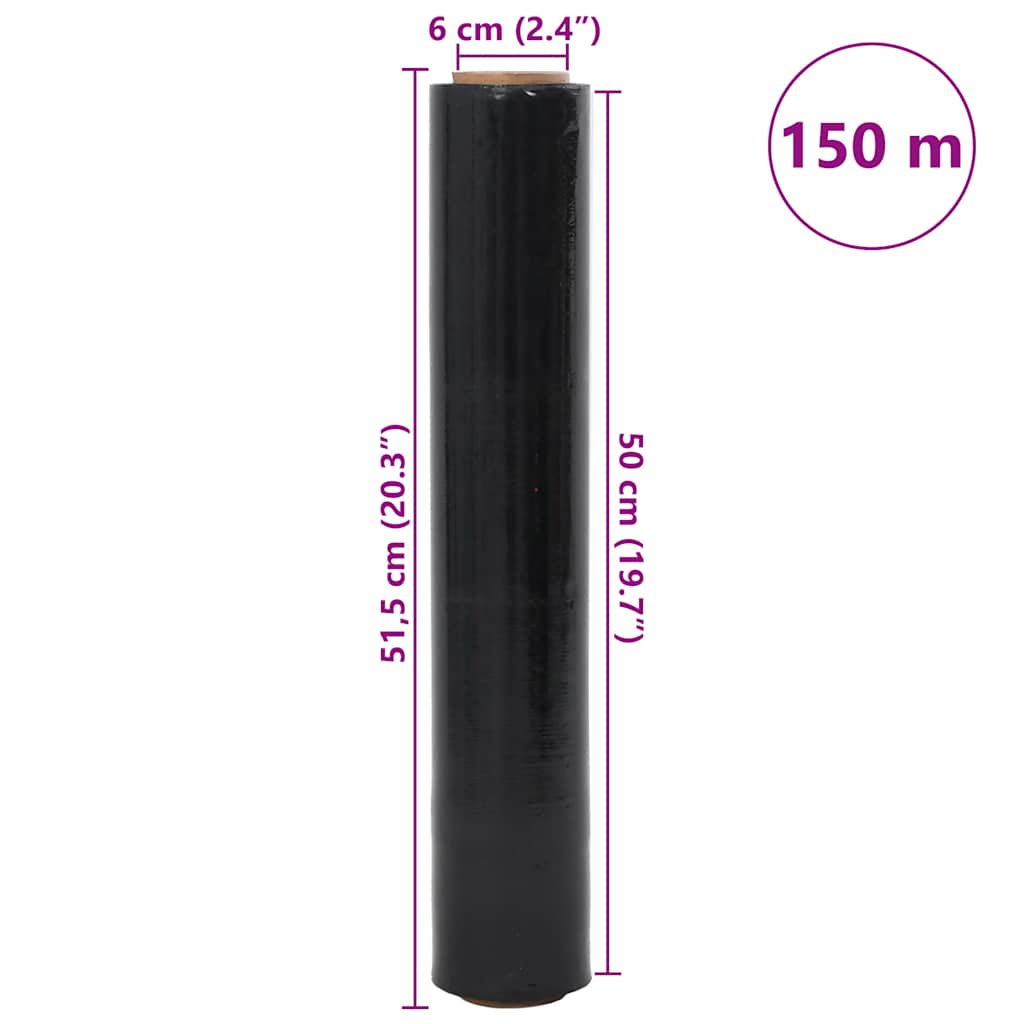 Strekkfilm 2 stk svart 30 μm 50 cm x 150 m