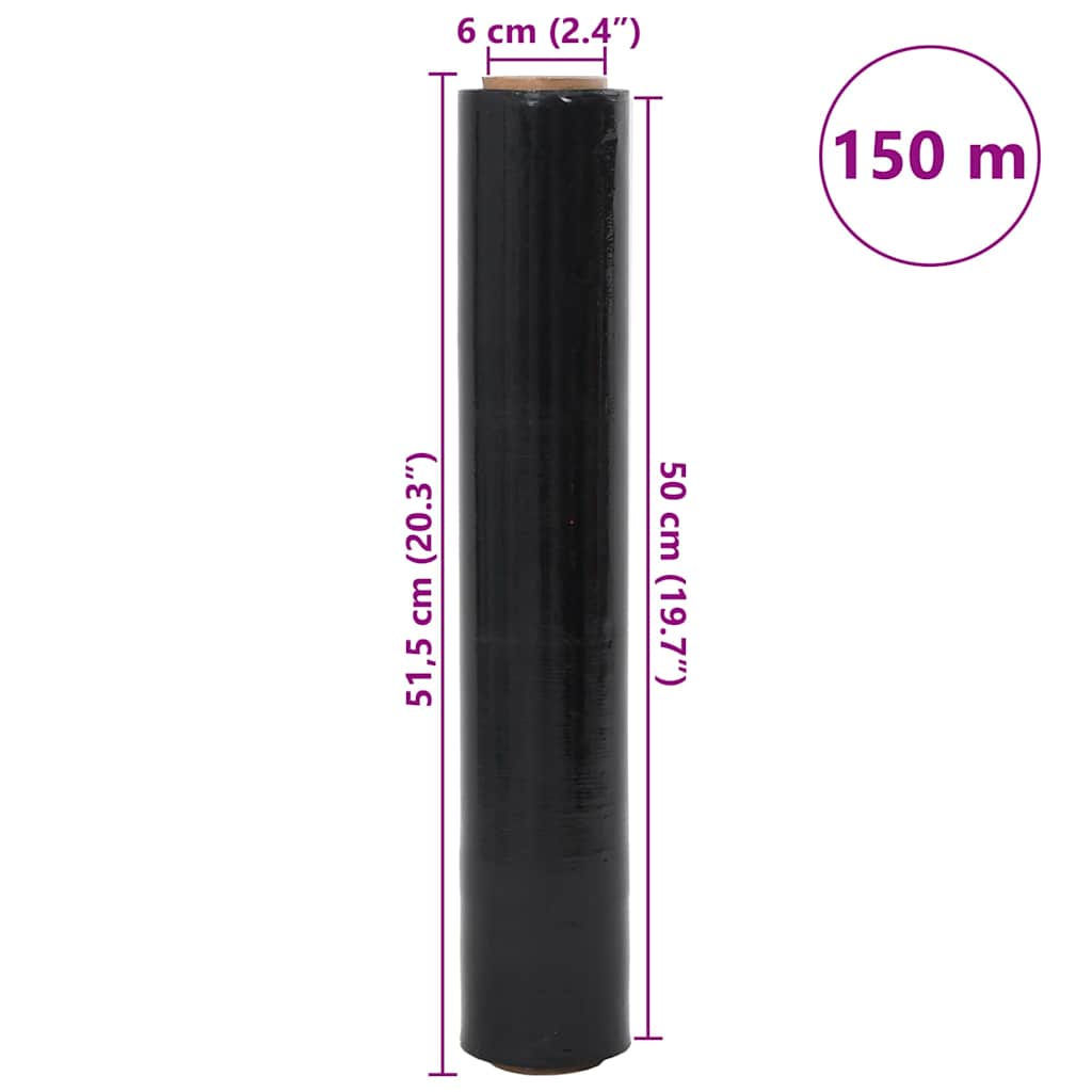 Strekkfilm 6 stk svart 30 μm 50 cm x 150 m