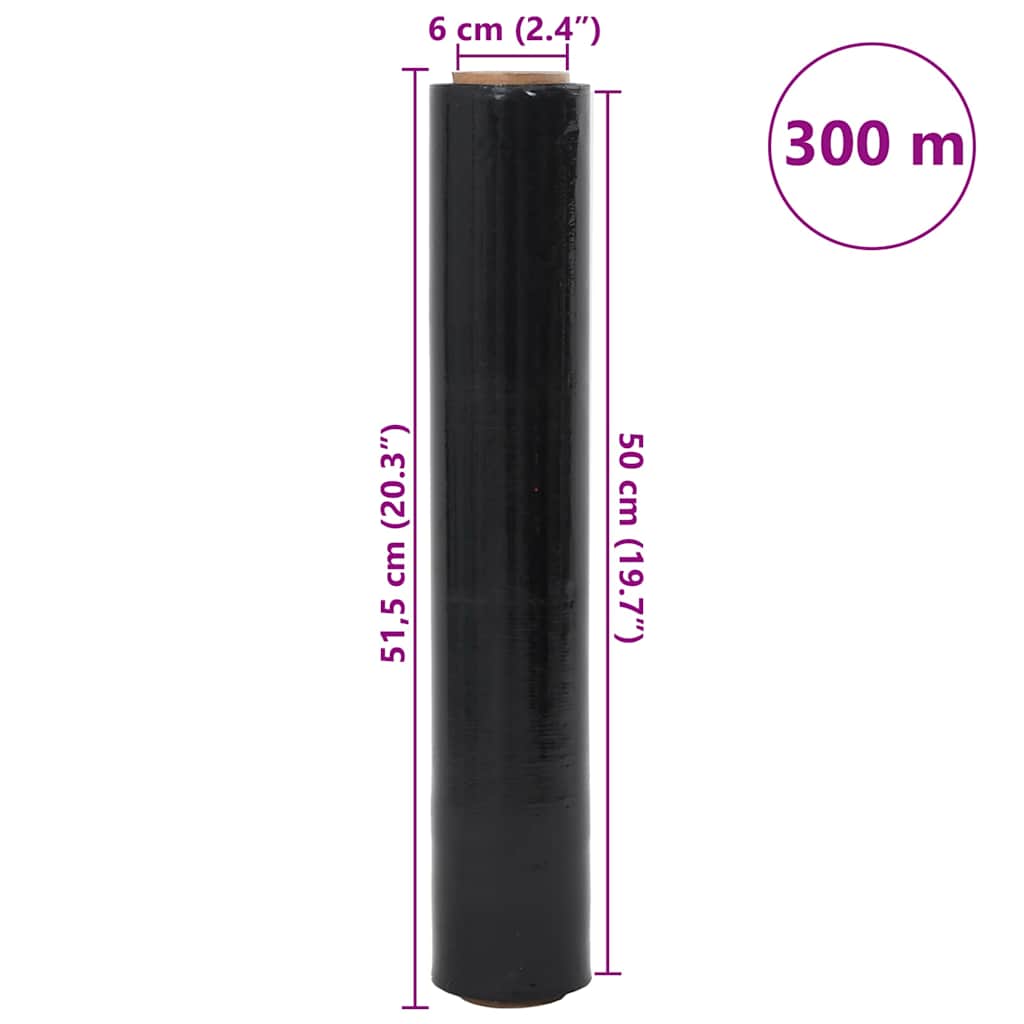 Strekkfilm 6 stk svart 17 μm 50 cm x 300 m