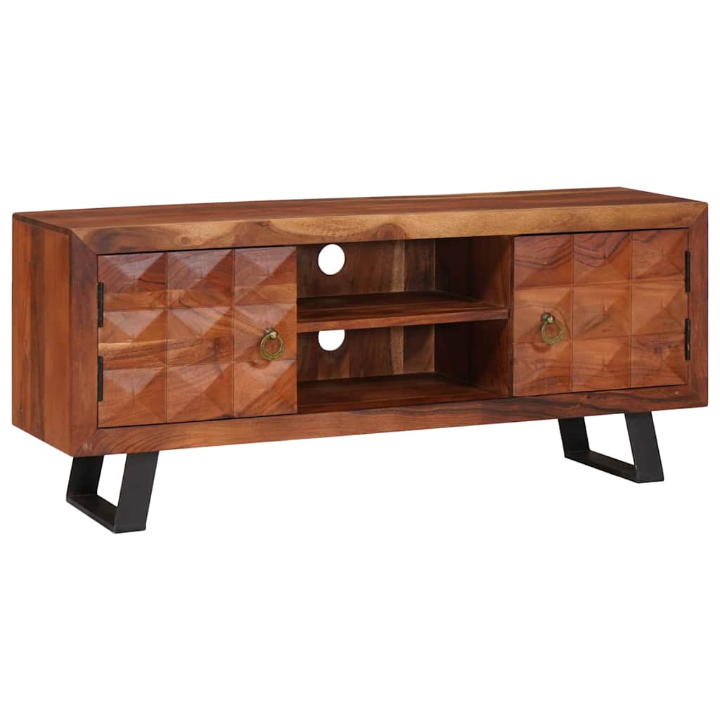 TV-skap med hylle honningbrun 112 x 30 x 48 cm heltre akasie