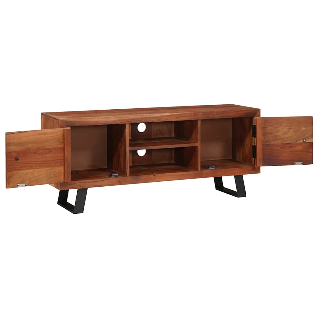 TV-skap med hylle honningbrun 112 x 30 x 48 cm heltre akasie