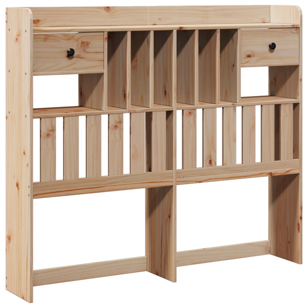 Seng med bokhylle uten madrass 135x190 cm heltre furu