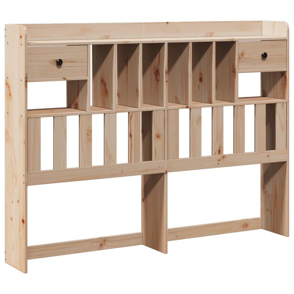 Seng med bokhylle uten madrass 140x190 cm heltre furu