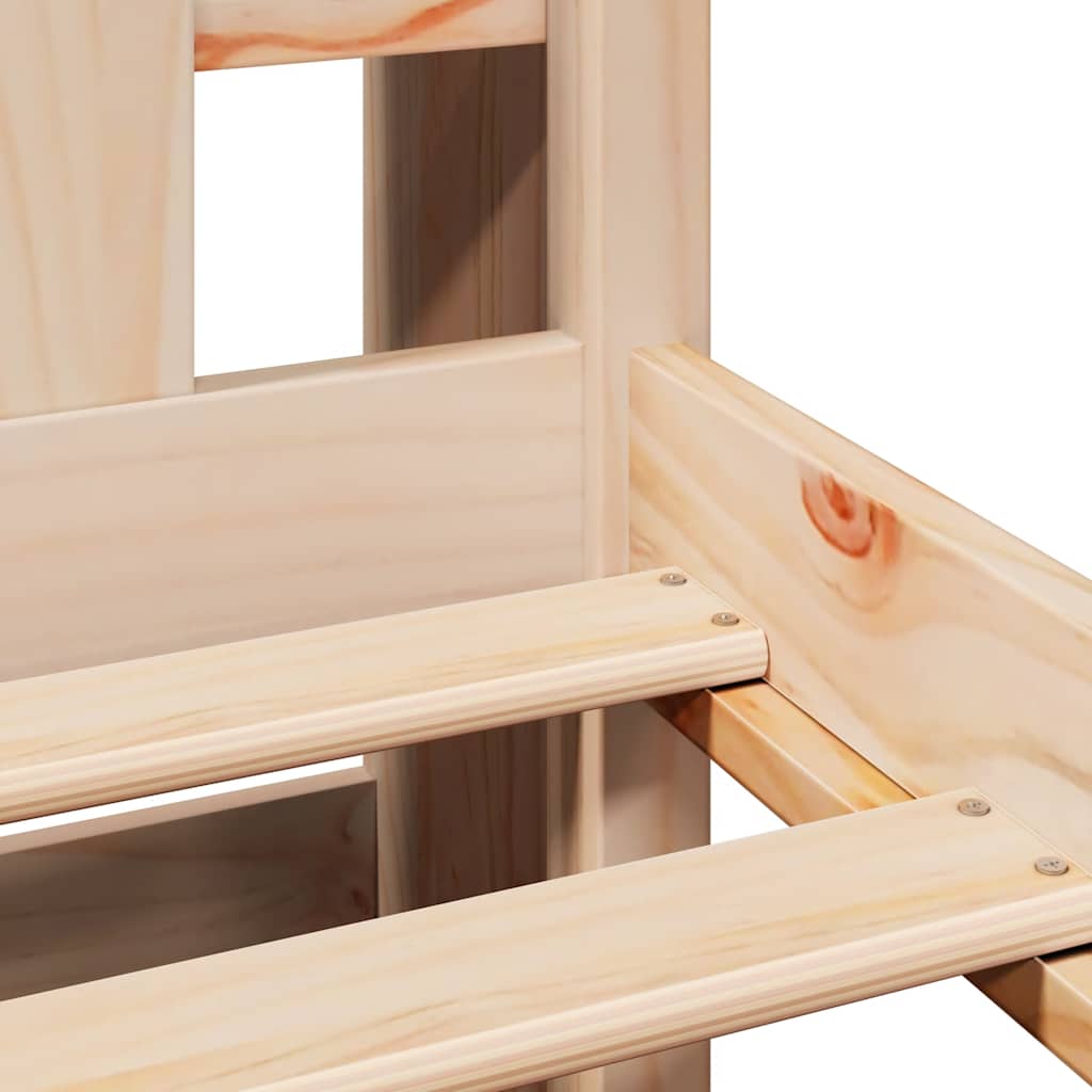 Seng med bokhylle uten madrass 75x190 cm heltre furu