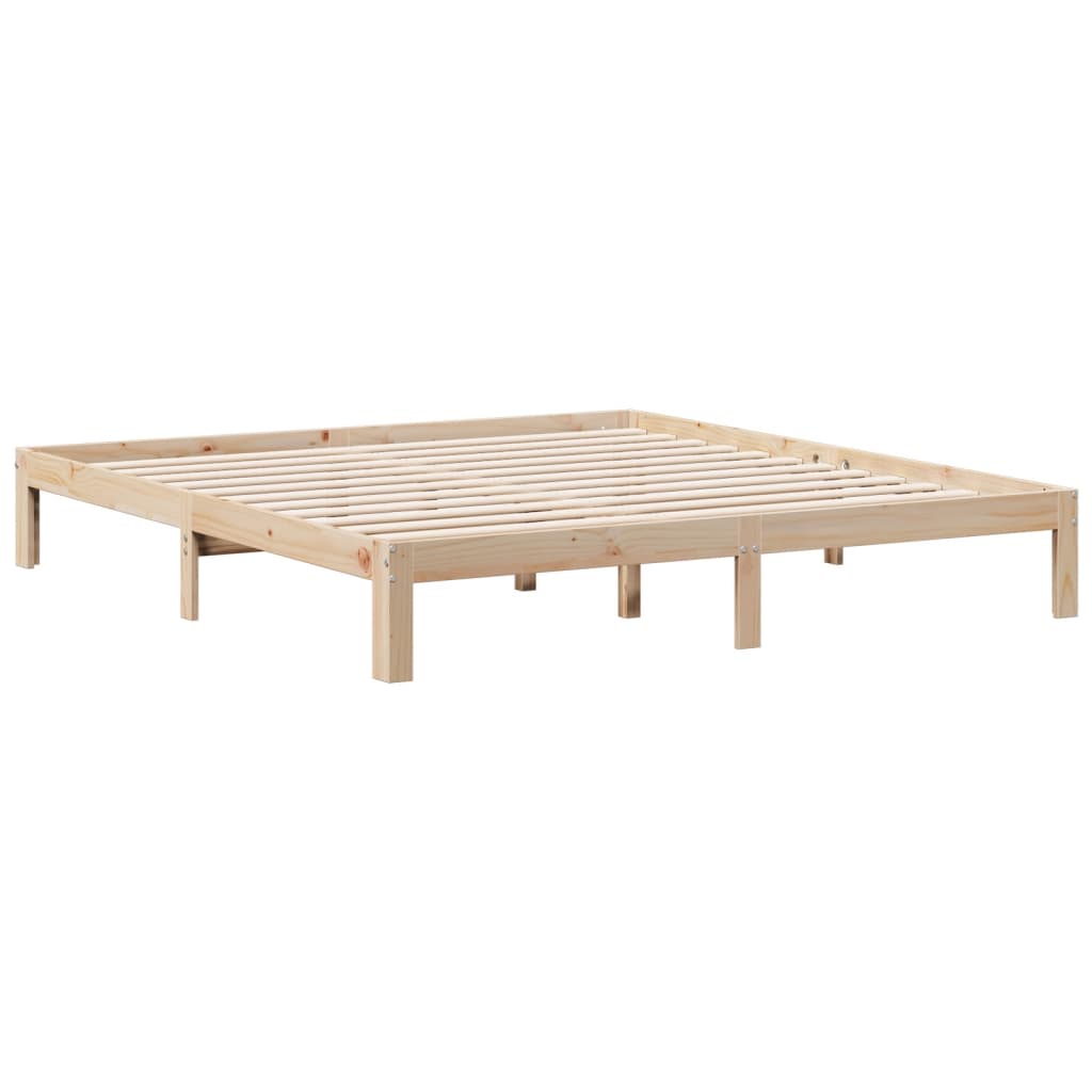 Seng med bokhylle uten madrass 180x200 cm heltre furu