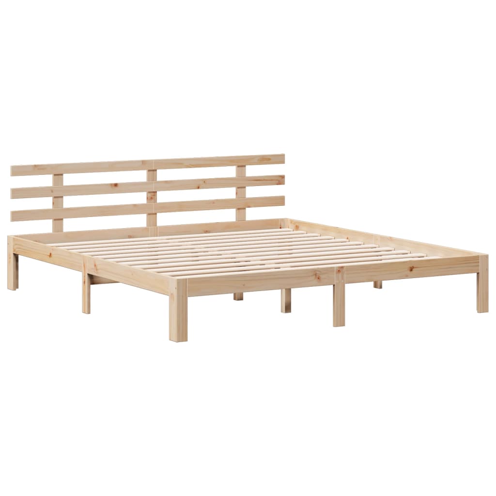 Seng med bokhylle uten madrass 180x200 cm heltre furu