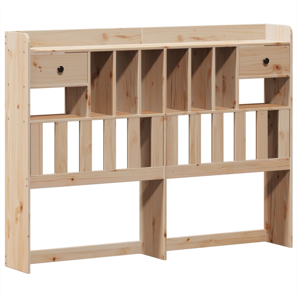 Seng med bokhylle uten madrass 140x200 cm heltre furu
