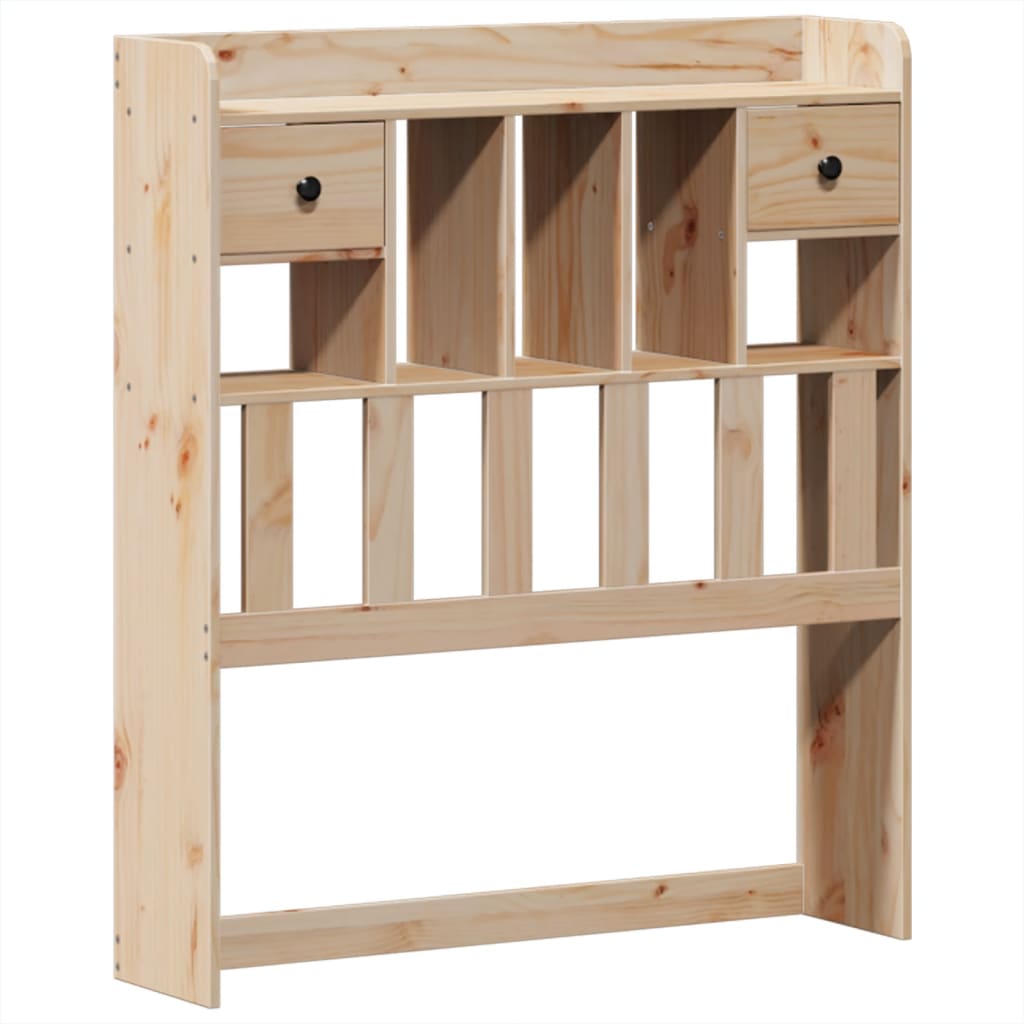 Seng med bokhylle uten madrass 100x200 cm heltre furu