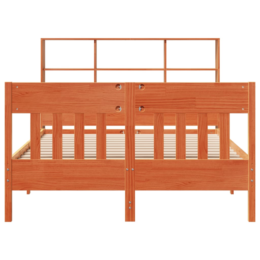 Sengeramme uten madrass voksbrun 160x200 cm heltre furu