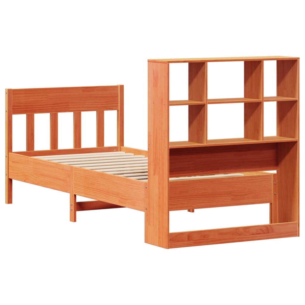 Sengeramme uten madrass voksbrun 75x190 cm heltre furu